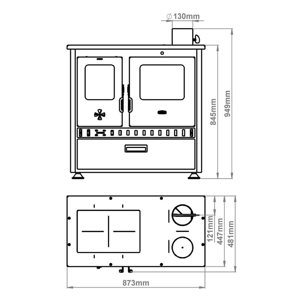 Wood Cooker Stove Prity 1P36 D, 10.9kW |  |  |