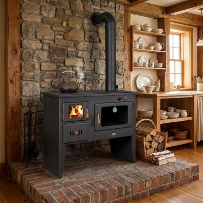 Küchenofen / Küchenhexe mit Backofen und Kochplatte Prity, Modell 2P41, Leistung 15.2kW, Füße - Küchenofen / Küchenhexe Prity