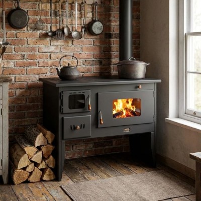 Küchenofen / Küchenhexe mit Backofen und Kochplatte Prity, Modell 2P50, Leistung 16kW - Küchenofen / Küchenhexe Prity