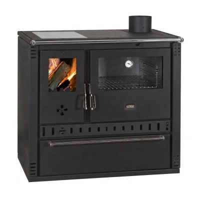 Kaminofen, Holzofen mit Backfach Prity GT D mit Glaskeramik-Kochfeld und Edelstahl-Backfach, Schwarz, 10,9 kW - Produktvergleich
