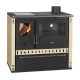 Wood Cooker Stove Prity GT D with Ceramic Glass Hob and Stainless Steel Oven, Ivory, 10.9kW |  |  |