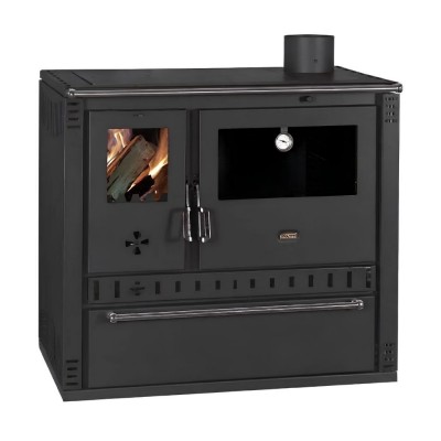 Kaminofen, Holzofen mit Backfach Wasserführend Prity GT W10 NF mit Stahl-Kochplatte, Schwarz, 13,3 kW - Produktvergleich