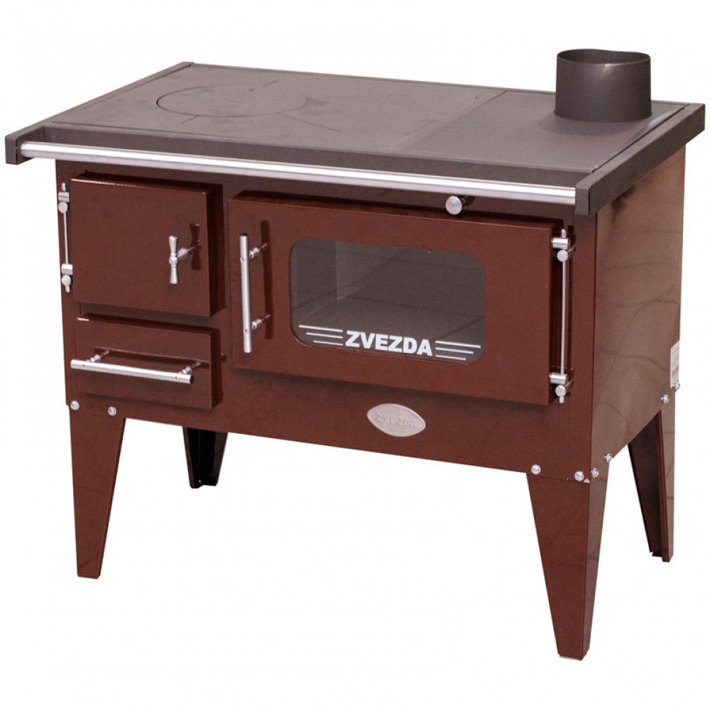 Küchenofen / Küchenhexe mit Backofen und Kochplatte Zvezda, Modell Narodna E Braun, Beine, Leistung 6.1 kW | Küchenofen / Küchenhexe |  |