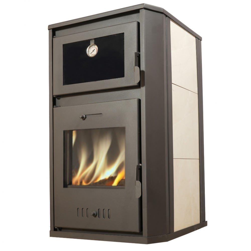 Kaminofen, Holzofen Wasserführend mit Backfach Balkan Energy, Modell Rosana Ceramic, 18.56kW - 24.56kW | Wasserführender Kaminofen | Kaminofen |