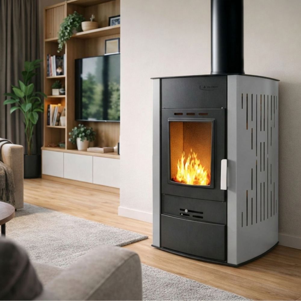 Kaminofen, Holzofen Wasserführend Velmora Fire ATS HYDRO Grau, 25kW | Holzofen | Kaminofen |