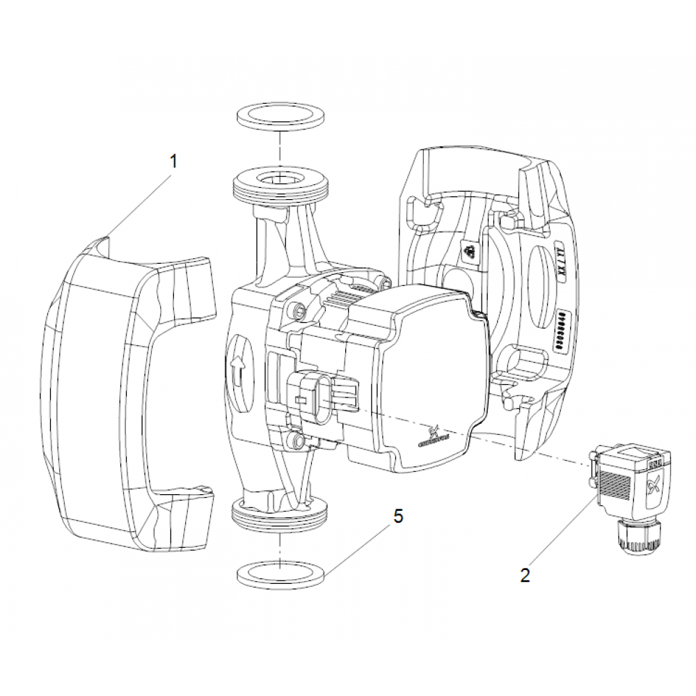 Umwälzpumpe Grundfos ALPHA1 32-60 180, Förderhöhe 3.06 m, Fördermenge 2.28 m³/h, Leistung 45 W | Umwälzpumpen | Wasserpumpen |