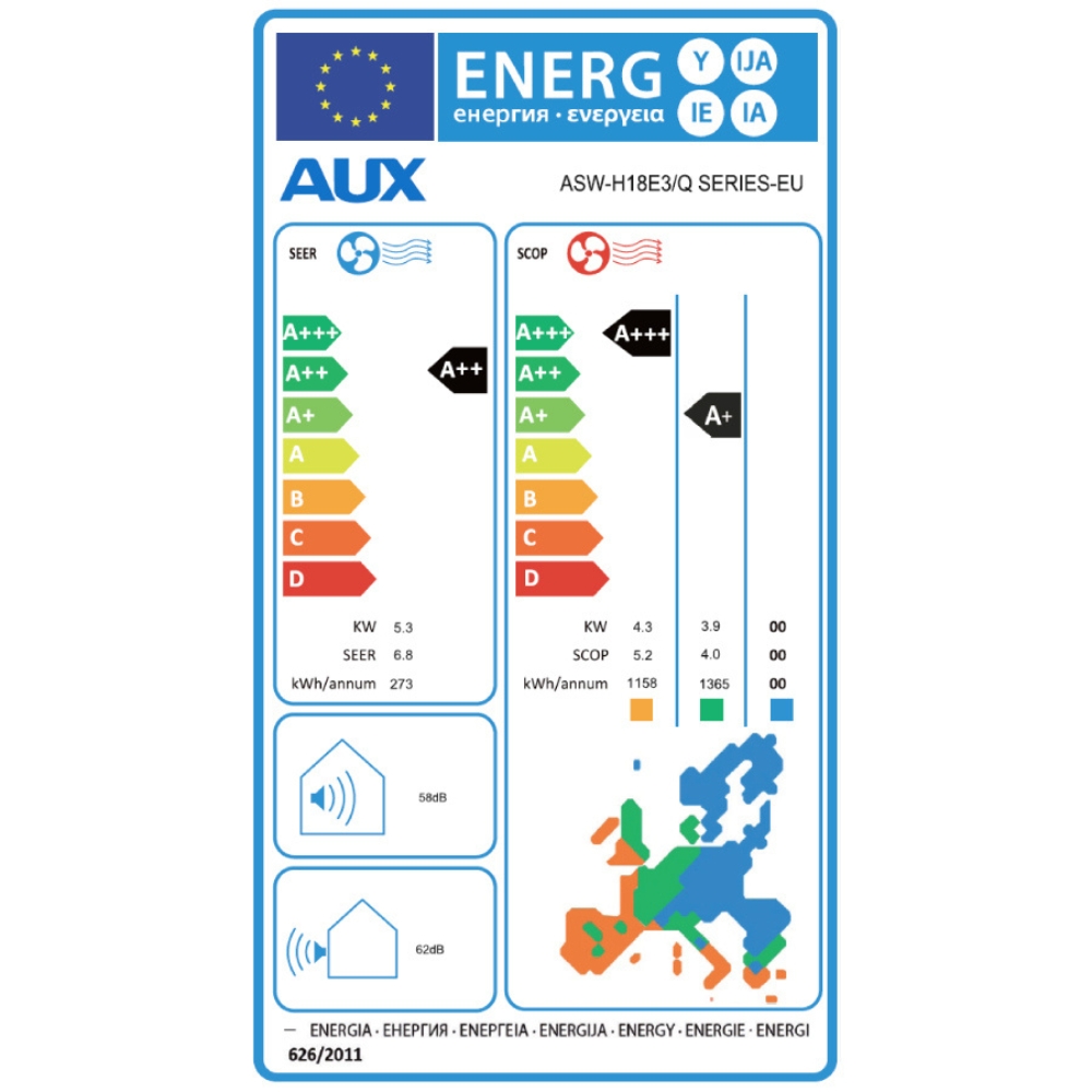 Inverter Klimaanlage mit WiFi AUX Q-PLUS, 18000 BTU |  |  |