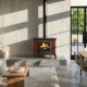 Kaminofen, Holzofen Prity, Modell K1 RK Braun, Leistung 9kW, Keramikverkleidung, Füße | Holzofen | Kaminofen |