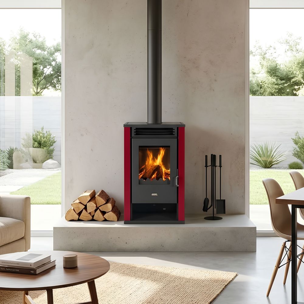 Kaminofen, Holzofen Prity K2 GT Rot, 8.1 kW | Holzofen | Kaminofen |