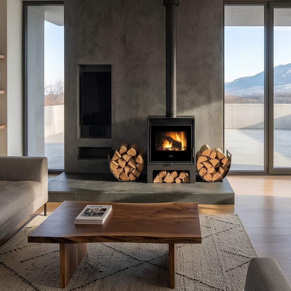 Kaminofen, Holzofen Prity, Modell PM-TV SL, 13kW, Panoramablick | Holzofen | Kaminofen |