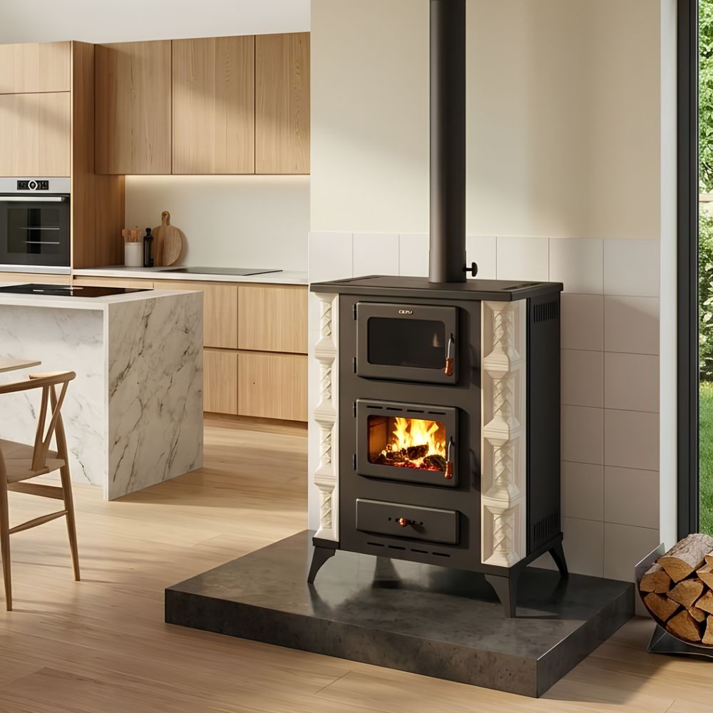 Kaminofen, Holzofen mit Backfach Prity, Modell F RK Alba, 12kW | Holzofen | Kaminofen |