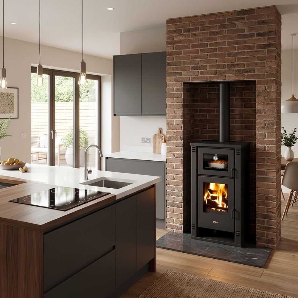 Wood Burning Stove with Oven Prity K2 GT F, 8.1 kW |  |  |