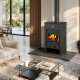 Kaminofen, Holzofen Wasserführend Prity, Modell K2 CP W13, Obere Platte aus Gusseisen, Leistung 15kW | Kaminofen Gusseisen | Kaminofen |