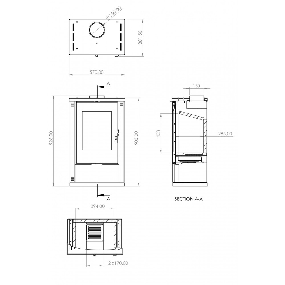 Kaminofen, Holzofen Verso Lheia, Leistung 7.5 kW | Holzofen | Kaminofen |