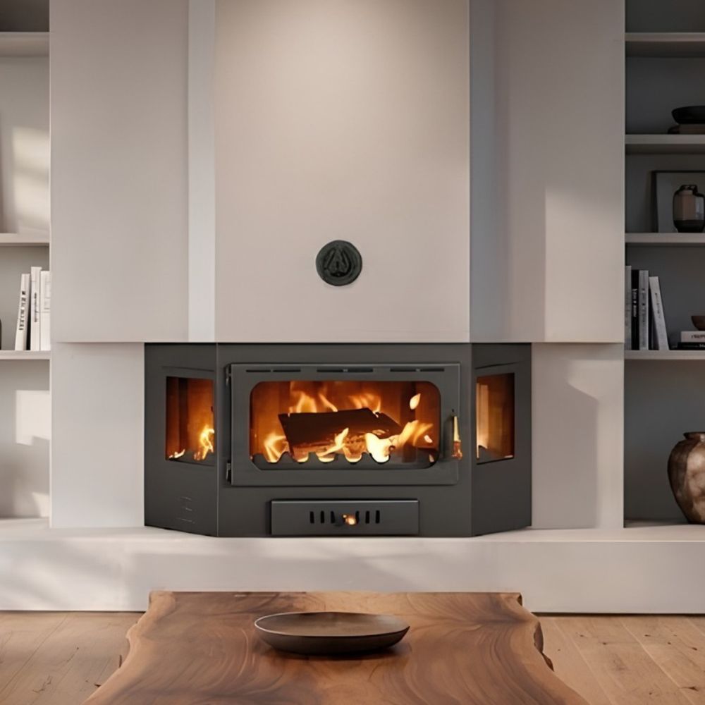 Kamineinsatz, Kamin Prity, Modell A, Leistung 14.2kW, Eckplatzierung, Panoramablick | Kamin | Kamineinsatz |