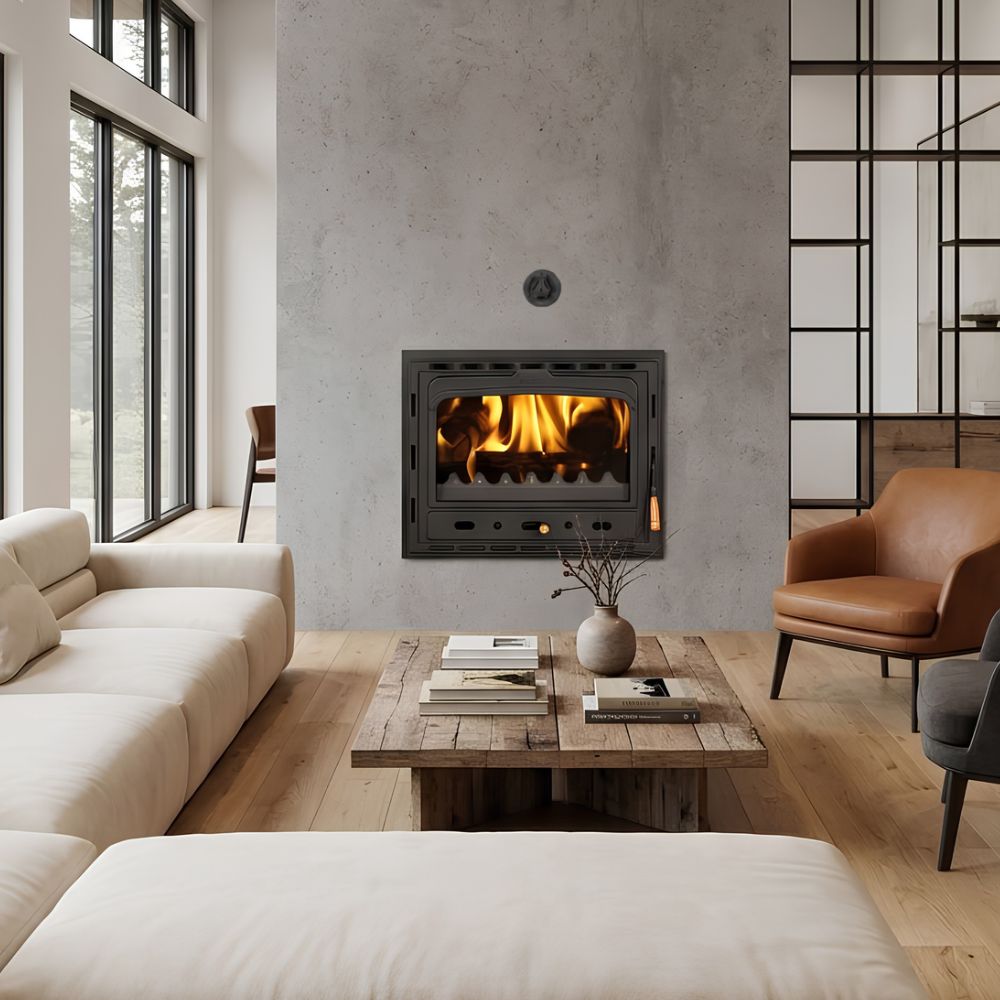 Kamineinsatz, Kamin Prity, Modell AC, Leistung 14kW, Eckplatzierung, Gusseisentür | Kamin | Kamineinsatz |