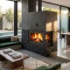 Kamineinsatz, Kamin Prity, Modell O, Links, Leistung 10kW, Eckplatzierung, Panoramablick | Kamin | Kamineinsatz |