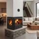 Wasserführender kamin Prity, Modell 3C W28, Leistung 33.2kW, Gusseisentür, Panoramablick | Kamin | Kamineinsatz |