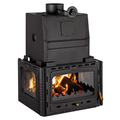 Wasserführender kamin Prity, Modell 3C W28, Leistung 33.2kW, Gusseisentür, Panoramablick - Produktvergleich