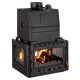 Wasserführender kamin Prity, Modell 3C W28, Leistung 33.2kW, Gusseisentür, Panoramablick | Kamin | Kamineinsatz |