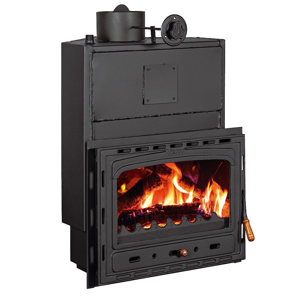 Kamineinsatz Wasserführend, Kamin Prity, Modell AC W20, Leistung 25kW, Eckplatzierung, Gusseisentür | Kamineinsatz Wasserführend | Kamin |