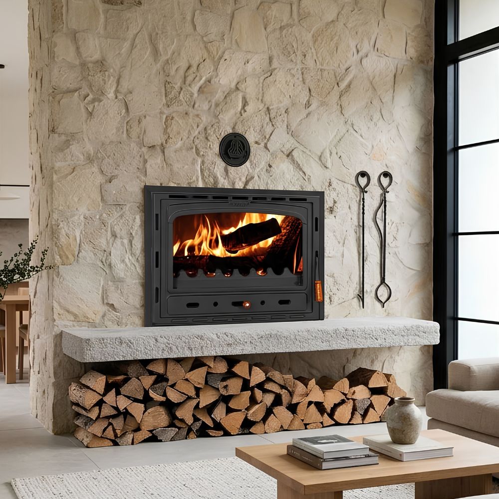 Kamineinsatz Wasserführend, Kamin Prity, Modell C W18, Leistung 23.5 kW, Gusseisentür | Kamineinsatz Wasserführend | Kamin |