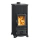 Italienischer Kaminofen, Holzofen mit Kochplatte La Nordica Emiliana Schwarz, 6.5kW | Holzofen | Kaminofen |