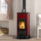 Italienischer Kaminofen, Holzofen mit Kochplatte La Nordica Emiliana, Rot, 6.5kW | Holzofen | Kaminofen |