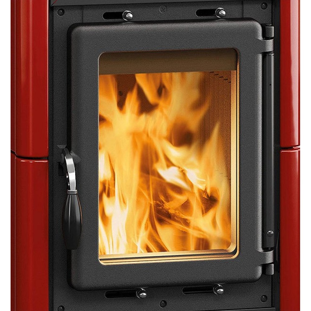 Italienischer Kaminofen, Holzofen mit Kochplatte La Nordica Emiliana, Rot, 6.5kW | Holzofen | Kaminofen |