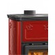 Italienischer Kaminofen, Holzofen mit Kochplatte La Nordica Emiliana, Rot, 6.5kW | Holzofen | Kaminofen |