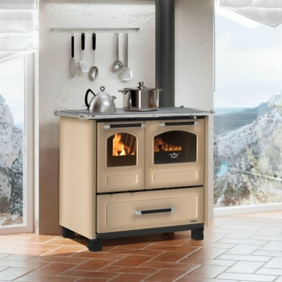 Italienischer Küchenofen / Küchenhexe mit Backofen und Kochplatte La Nordica Family 4.5 Braun, 7.5kW - Küchenofen / Küchenhexe