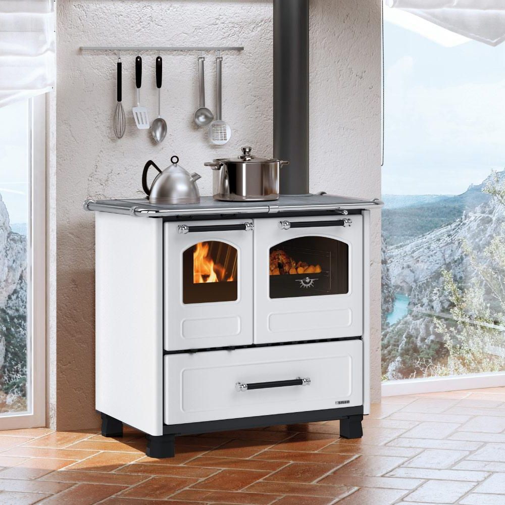 Italienischer Küchenofen / Küchenhexe mit Backofen und Kochplatte La Nordica Family 4.5 Weiß, 7.5kW | Küchenofen / Küchenhexe |  |