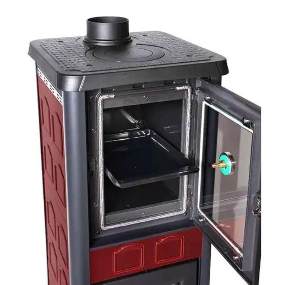 Italienischer Kaminofen, Holzofen mit Backfach La Nordica Gemma Forno Rot, 7.3kW | Holzofen | Kaminofen |