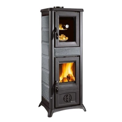 Italienischer Kaminofen, Holzofen mit Backfach La Nordica Gemma Forno Naturstein, 7.3kW - Küchenofen / Küchenhexe