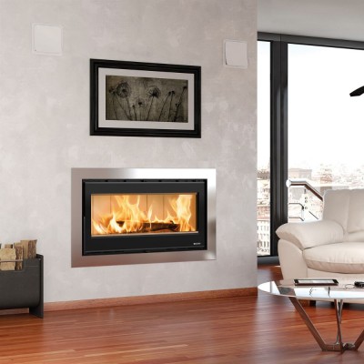 Italienischer Kamineinsatz / Kamin La Nordica Inserto 100 Wide, Gusseisentür, 8.1kW - La Nordica