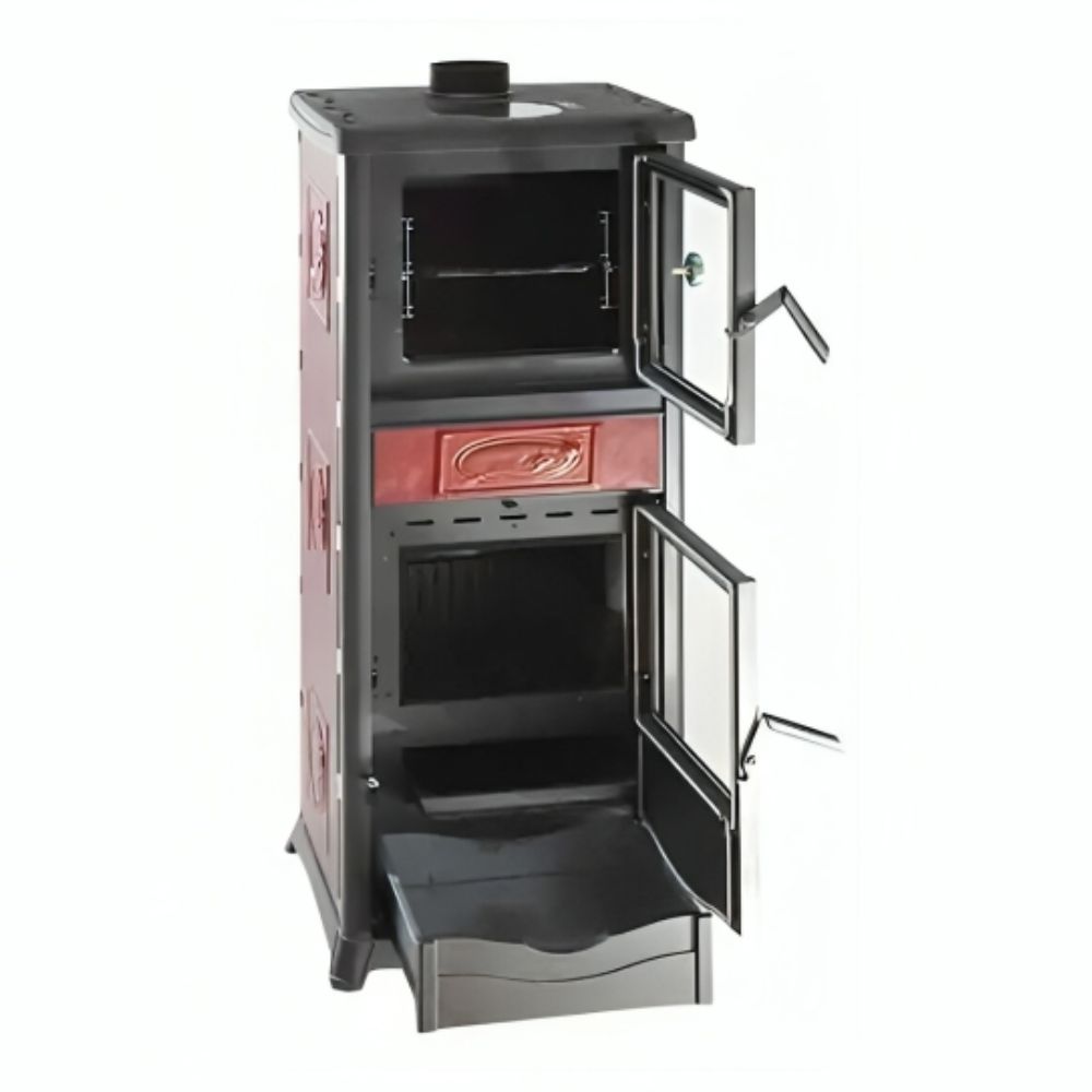 Italienischer Kaminofen, Holzofen mit Backfach La Nordica Rossella Plus Forno Evo Rot, 9.4kW | Holzofen | Kaminofen |