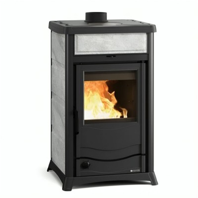 Italienischer Kaminofen, Holzofen Wasserführend La Nordica Termorossella Plus EVO DSA Naturstein, 11.1kW - La Nordica