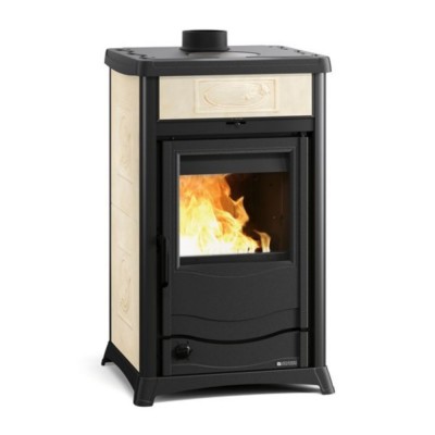 Italienischer Kaminofen, Holzofen Wasserführend La Nordica Termorossella Plus EVO DSA Ecru, 11.1kW - La Nordica