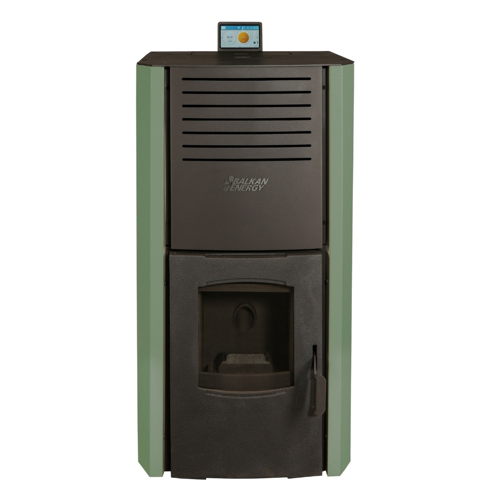 Pelletofen Wasserführend Balkan Energy Sofia Grün, 25kW | Pelletofen Wasserführend | Pelletofen |