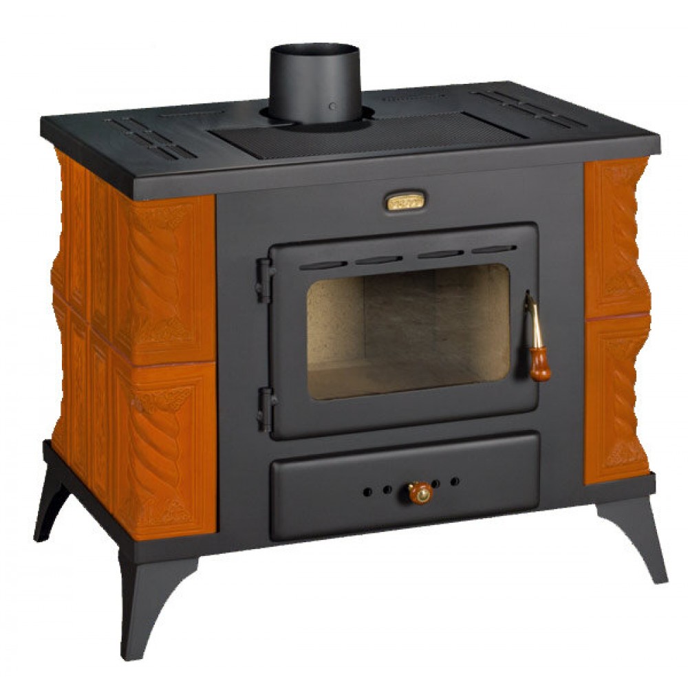 Kaminofen, Holzofen Prity, Modell K1 RK Haselnuss, Leistung 9kW, Keramikverkleidung, Füße | Holzofen | Kaminofen |