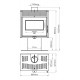 Holzofen Prity, Modell PM3L E, Leistung 10.8kW, mit Standfuß, Panoramablick | Kaminofen Prity | Kaminofen |