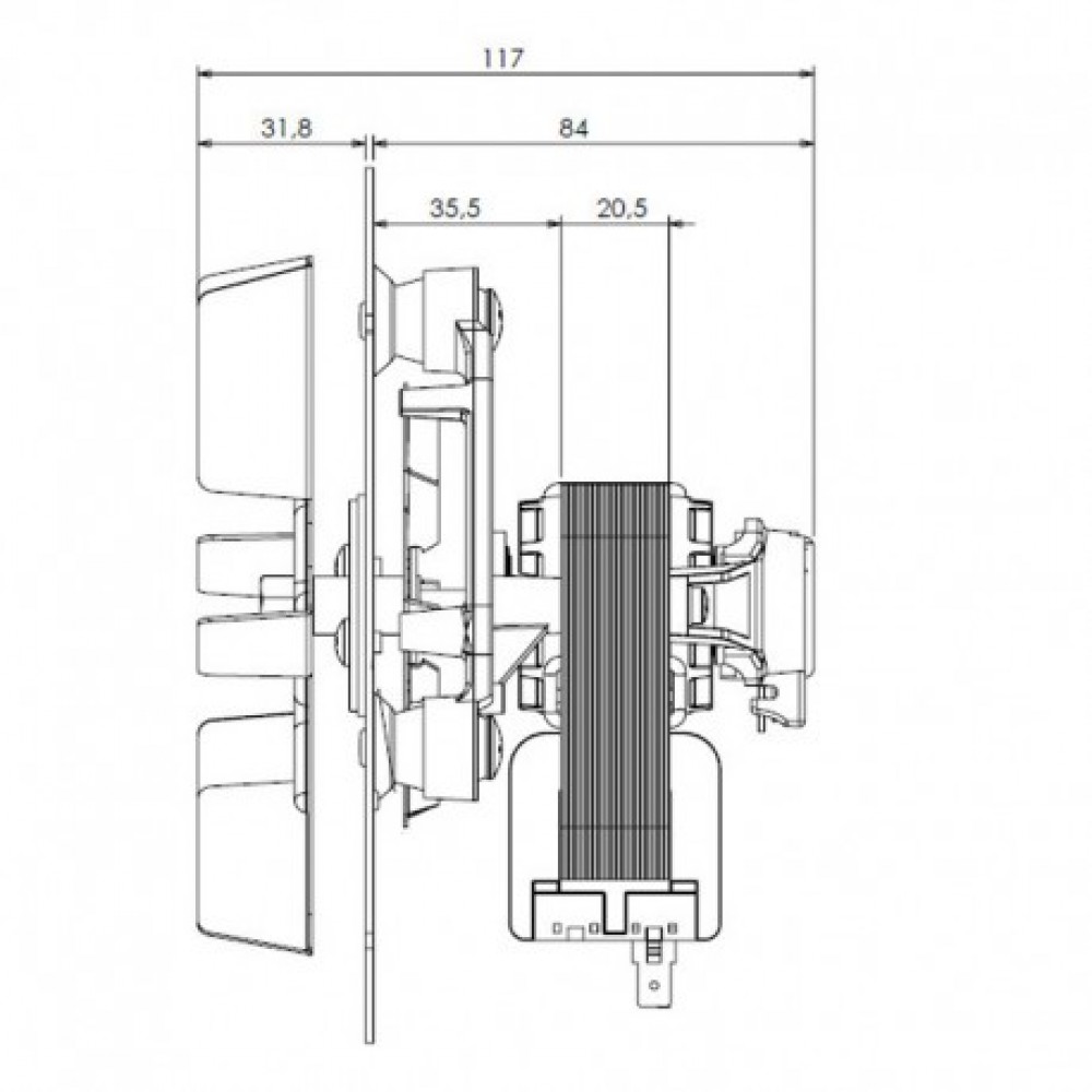 Rauchgasgebläse TRIAL CAF15Y-120S für Pelletöfen Caminetti Montegrappa, Max fließen 225 m³/h | Gebläse und Ventilator Pelletofen | Pelletofen Ersatzteile |