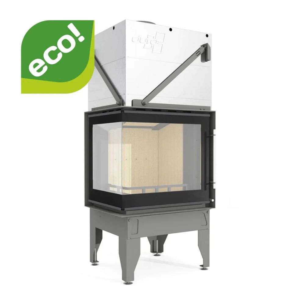 Kamin UNIFLAM 660 DURO mit Luftkanälen und Luftzufuhr, linke Seite, 10 kW | Kamineinsatz | Kamin |