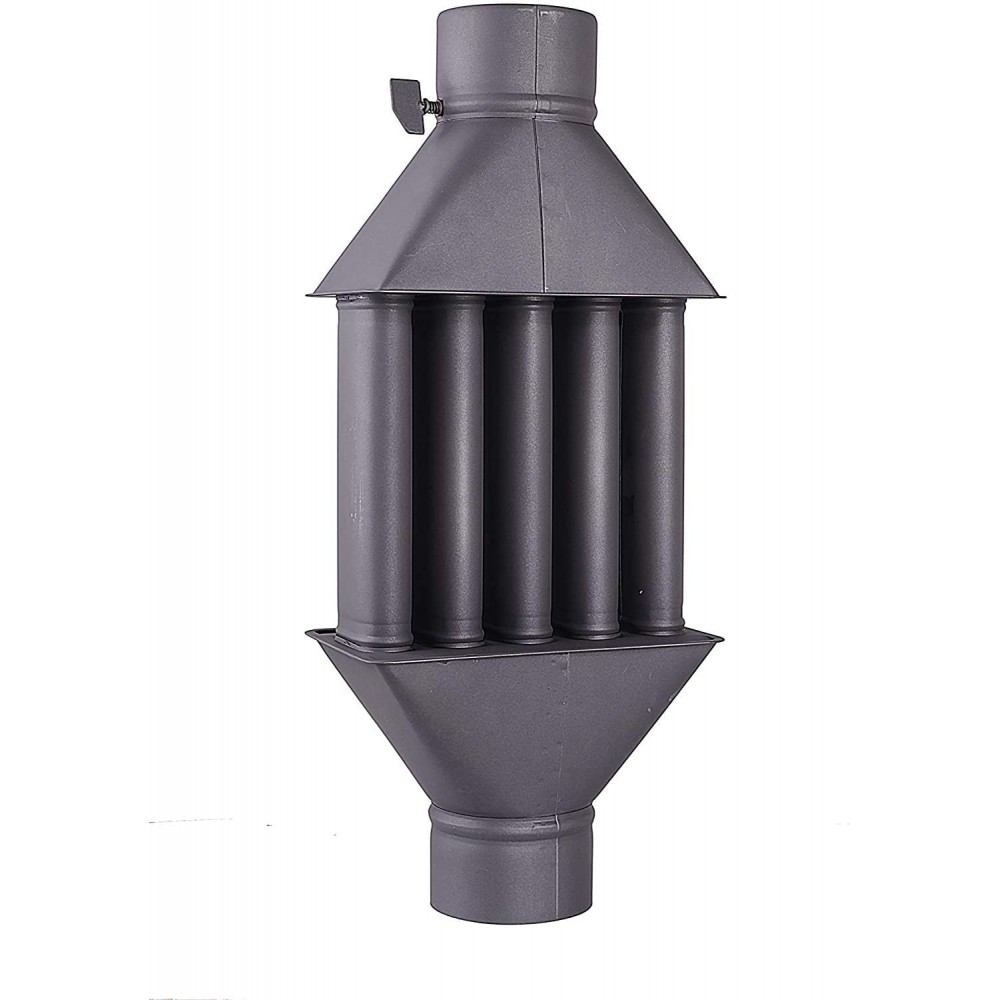 Abgaswärmetauscher / Warmlufttauscher für Holzöfen, Rauchrohr-Wärmetauscher, 130mm Durchmesser | Abgaswärmetauscher | Schornstein |