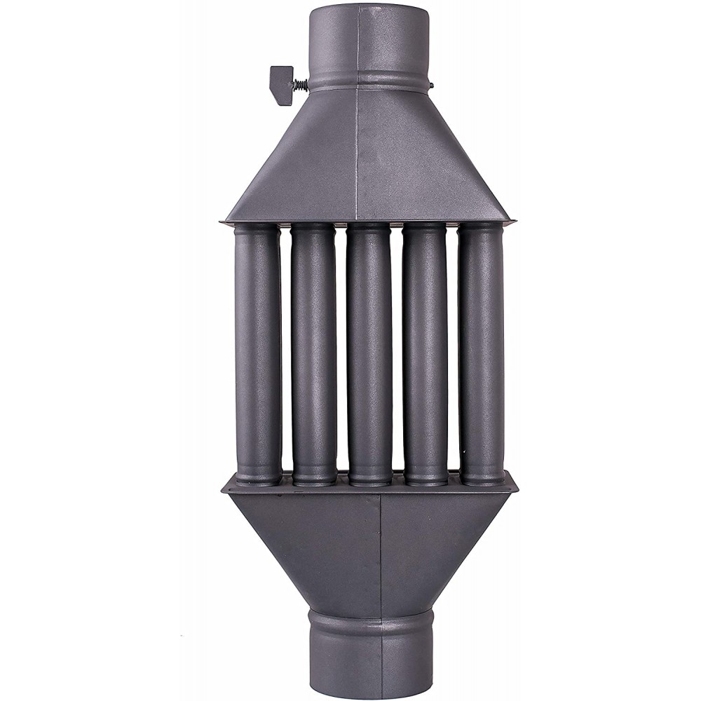 Abgaswärmetauscher / Warmlufttauscher für Holzöfen, Rauchrohr-Wärmetauscher, 130mm Durchmesser | Abgaswärmetauscher | Schornstein |