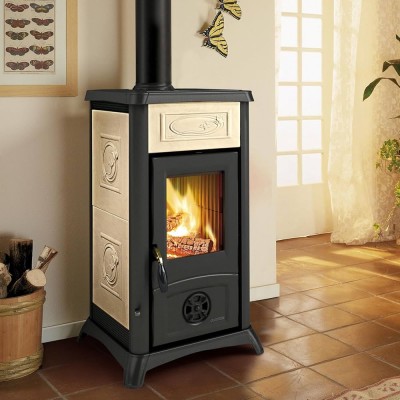 Italienischer Kaminofen, Holzofen La Nordica Gemma Ecru, 6.5kW - La Nordica