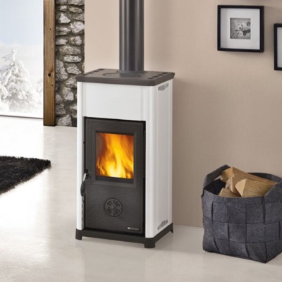 Italienischer Kaminofen, Holzofen La Nordica Tea Weiß, 7kW - La Nordica