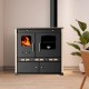Küchenofen / Küchenhexe Prometey Perfect Eco Lux mit rechtem Abzug, Elfenbein, 7.1kW | Kaminofen - Holzofen mit Backfach | Kaminofen |