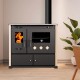 Küchenofen / Küchenhexe Prometey Practik Lux, Elfenbein, rechter Kamin, 9.5kW | Kaminofen - Holzofen mit Backfach | Kaminofen |