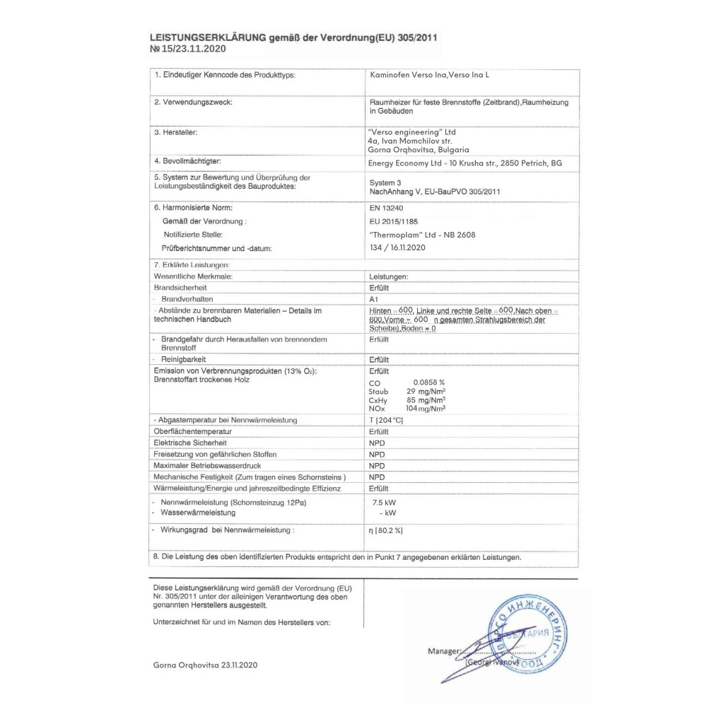 Kaminofen, Holzofen Verso Ina, Leistung 7.5kW | Holzofen | Kaminofen |